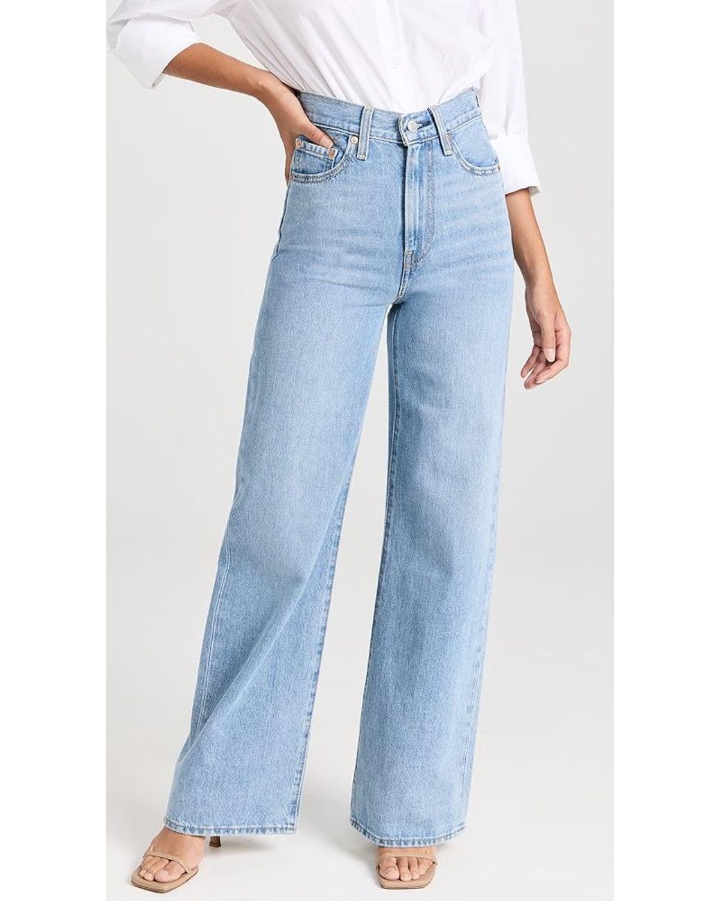 Levi's Ribcage Wide Leg Jeans in Blue | Lyst