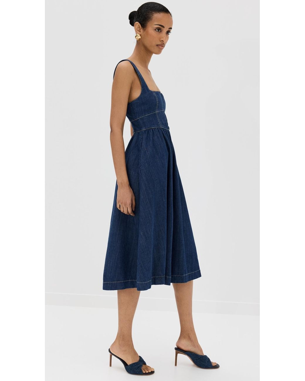 Reformation Tagliatelle Denim Dress in Blue | Lyst