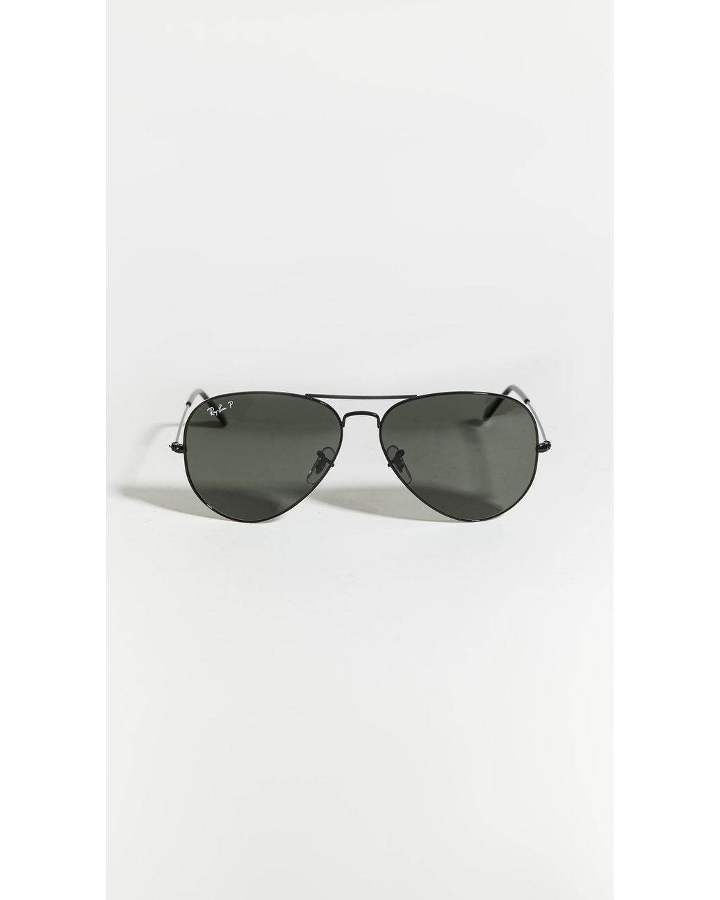 Ray Ban Rb3025 Oversized Classic Aviator Polarized Sunglasses In Black Green Black Lyst