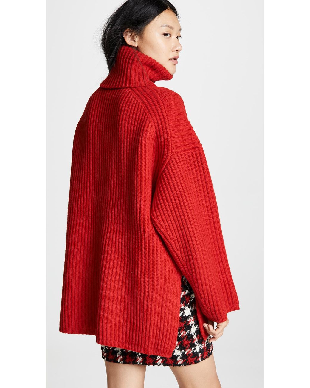 Acne Studios Oversized Turtleneck Sweater in Red Lyst