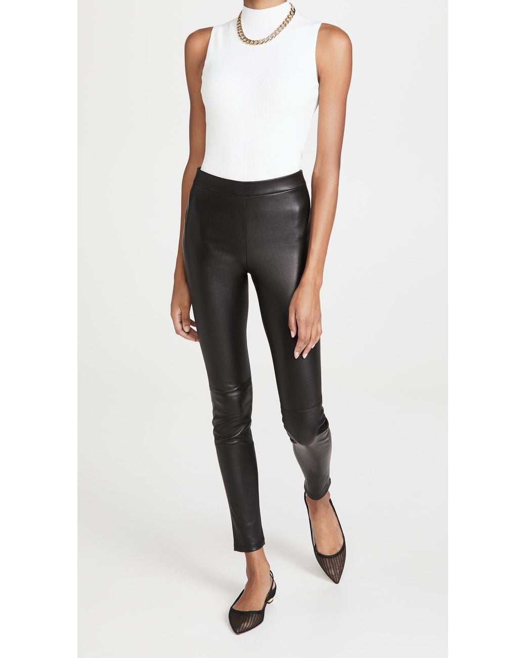 Theory Black Adbelle L2 Leather Pants