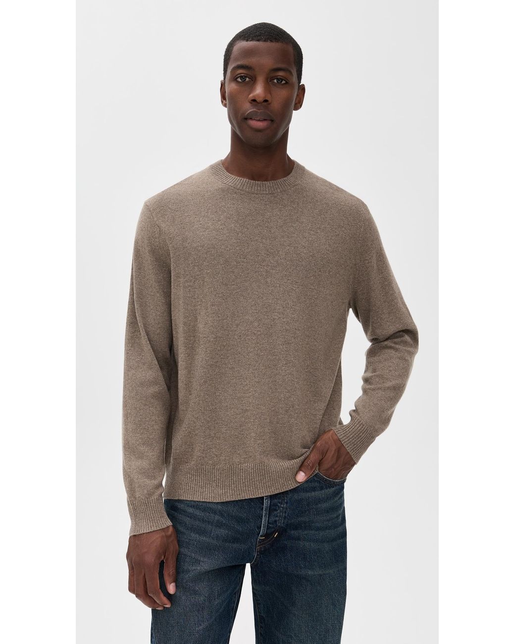 Theory Brown Hilles Crew Neck Sweater for men
