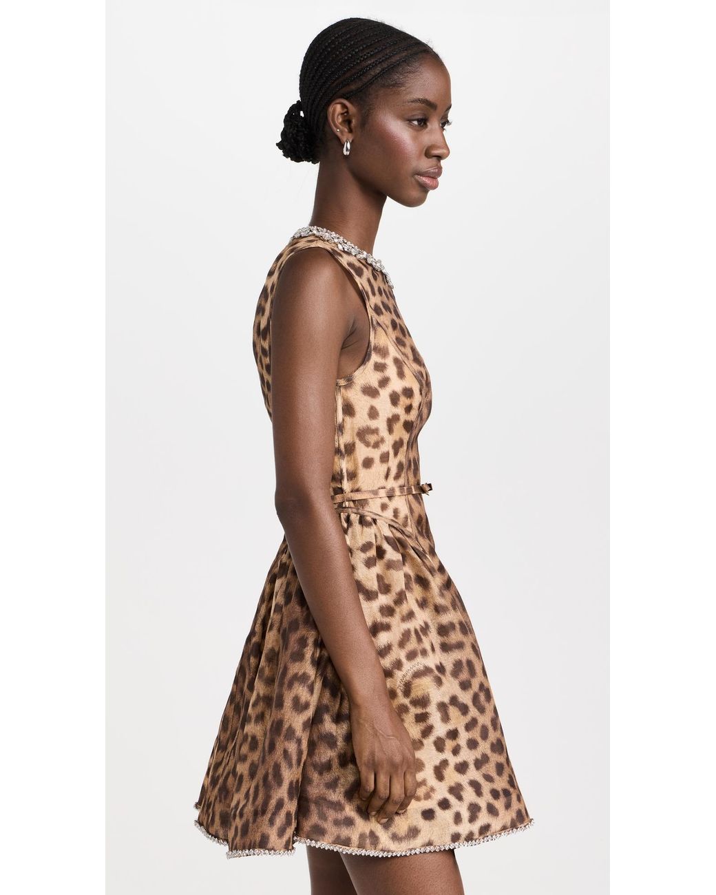 Zimmermann Crush Panelled Mini Dress in Brown | Lyst