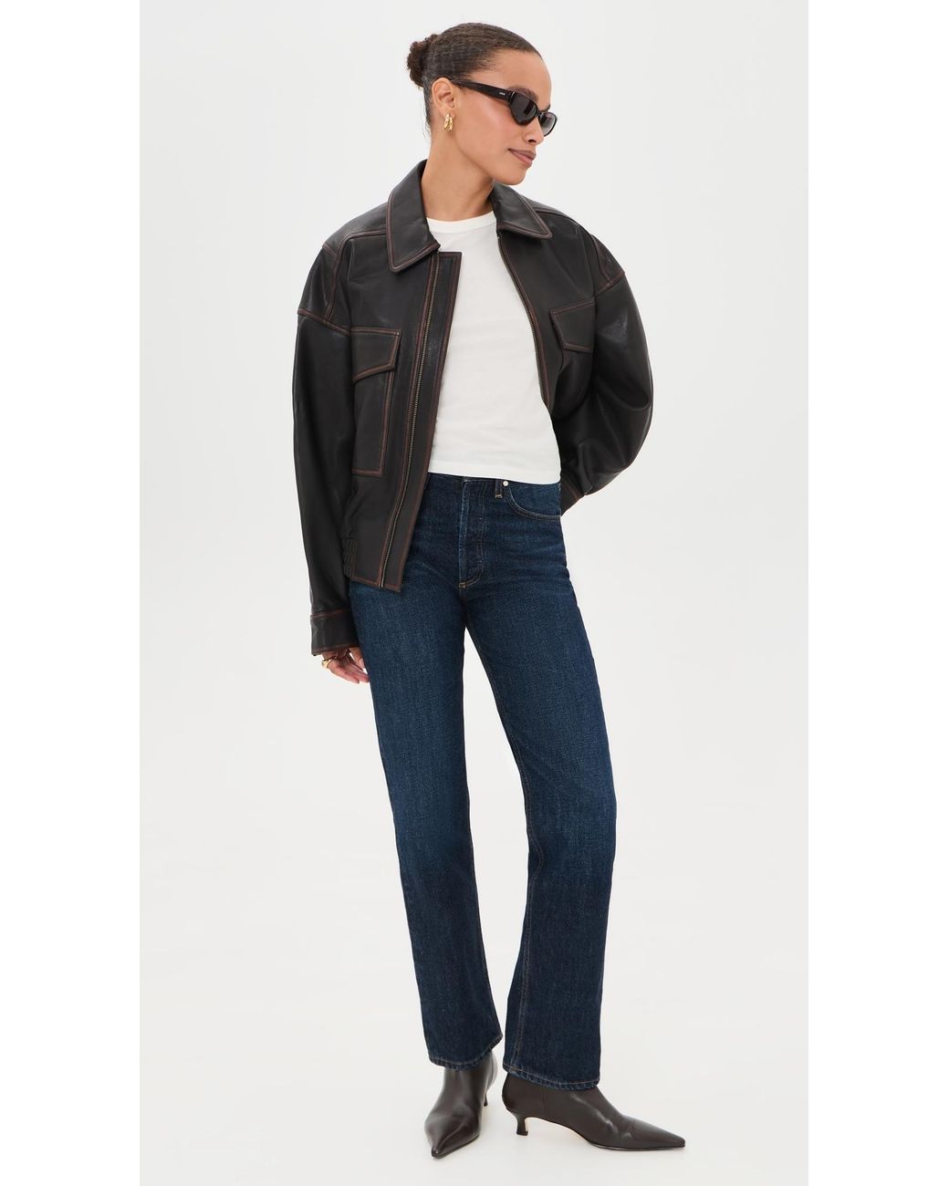 Staud Black Eugene Leather Jacket