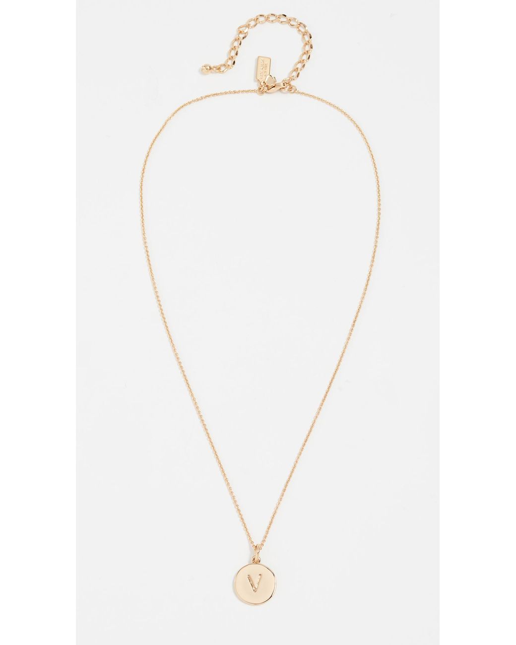 Kate Spade Letter Pendant Necklace in v 