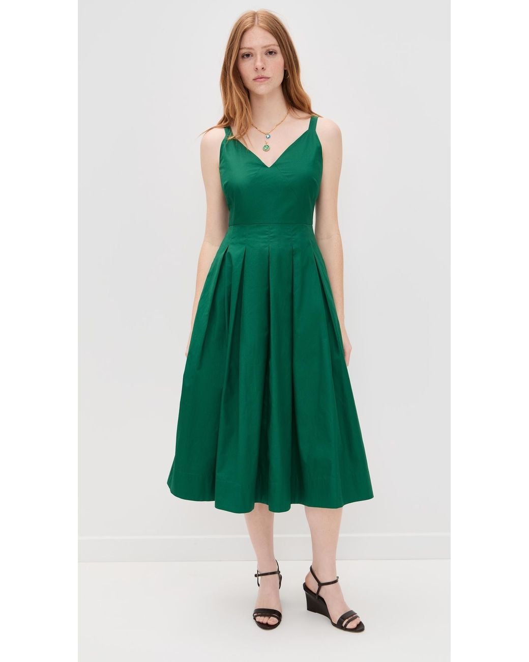 green emerald velvet dress Alex Evenings Women's Printed Midi Yoryu Sleeveless Dress - Black/Teal