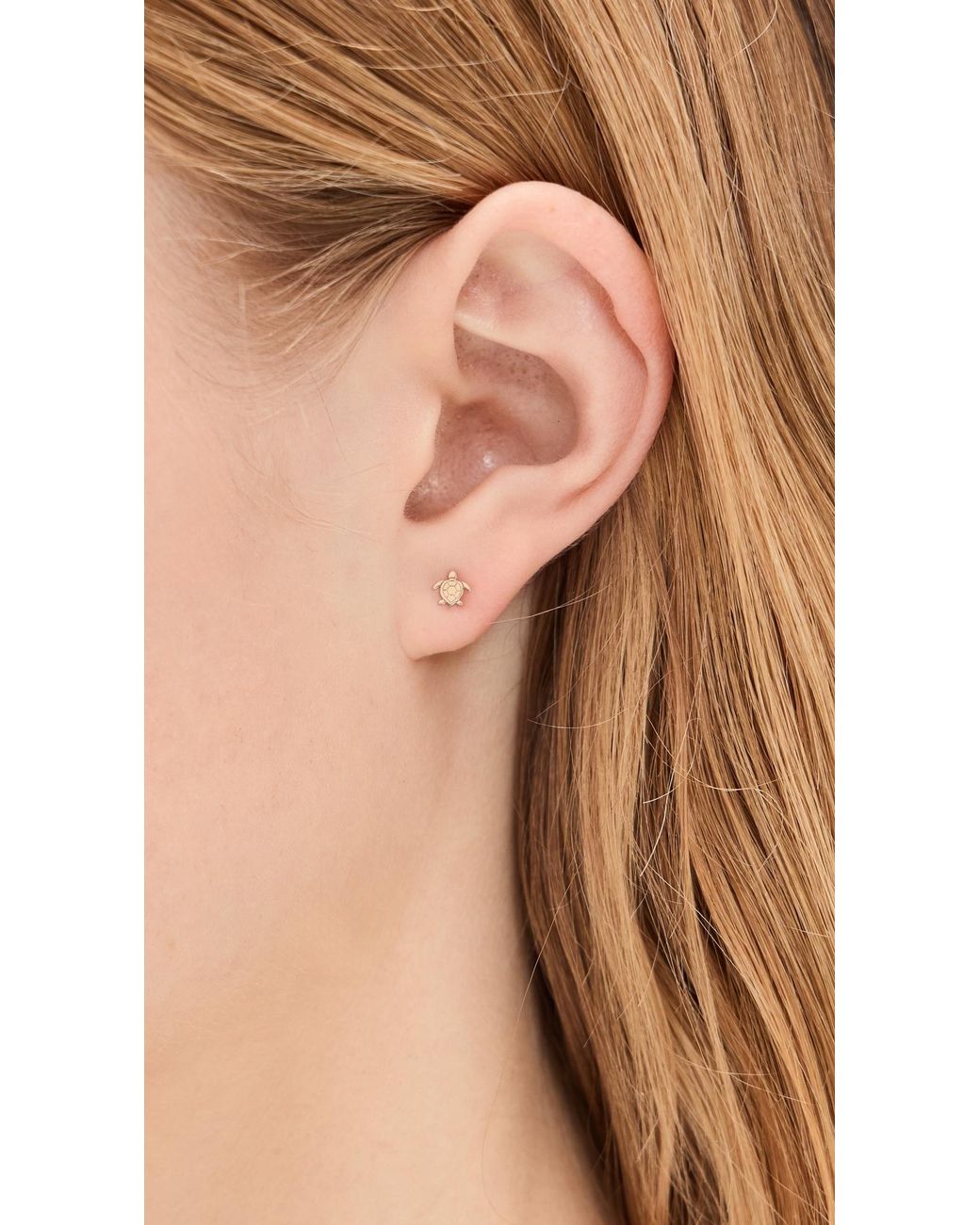 Zoe Chicco Multicolor 14K Itty Bitty Turtle Single Stud Earring