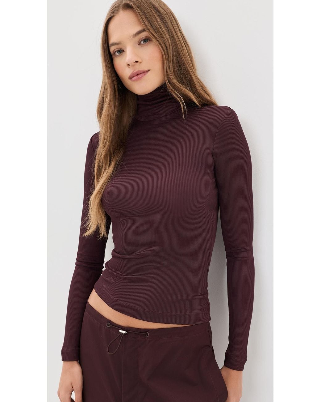 Agolde Purple Caryle Turtleneck Top