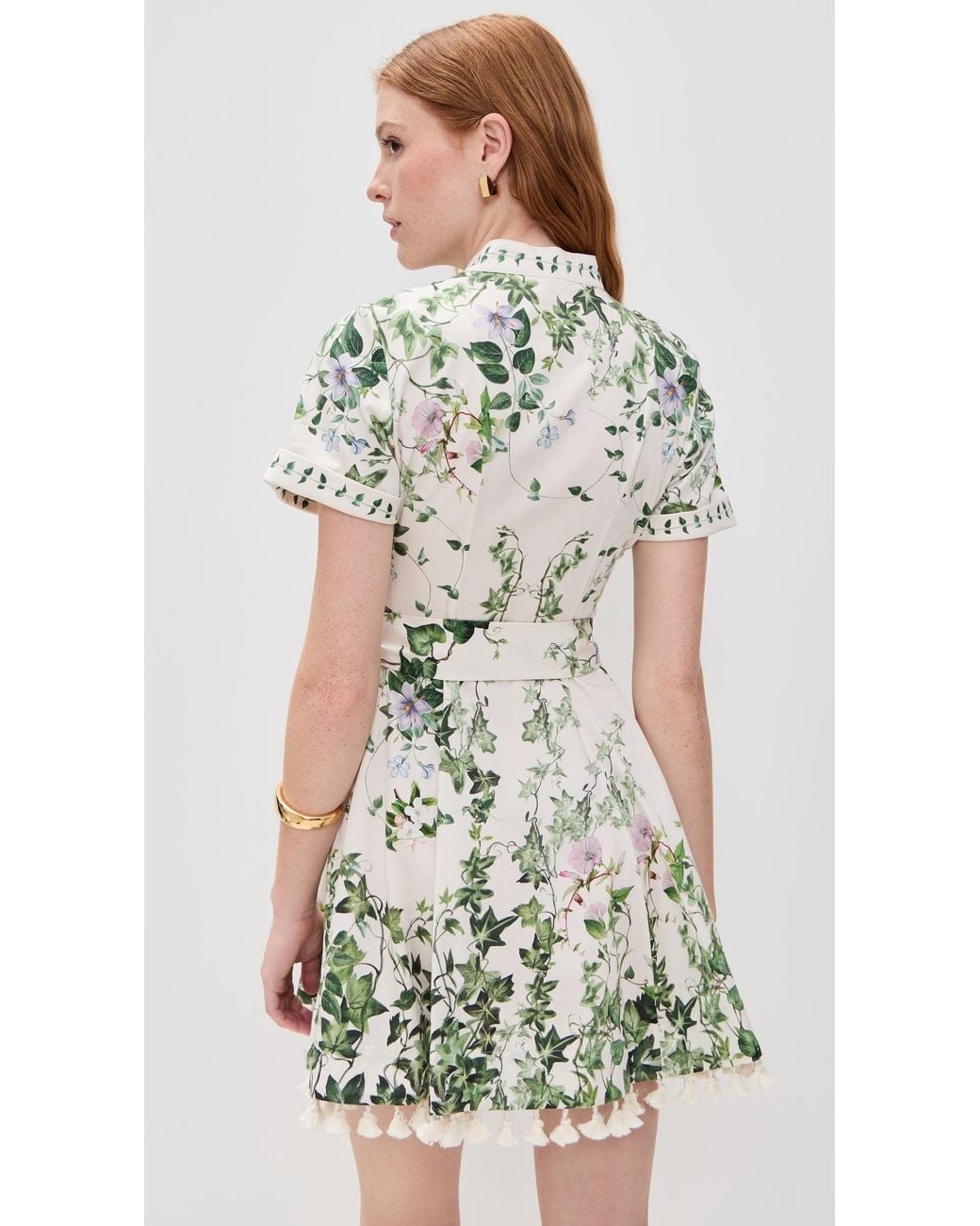 lucy rolled sleeve mini shirt dress Alice + Olivia Lucy Roll Cuff Mini Dress in Blue