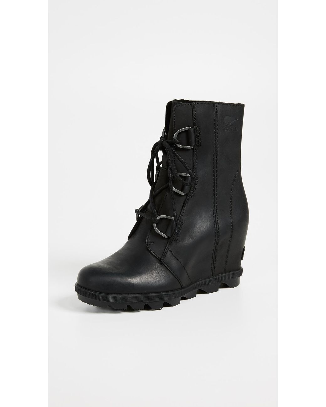 sorel joan of arctic wedge boots black