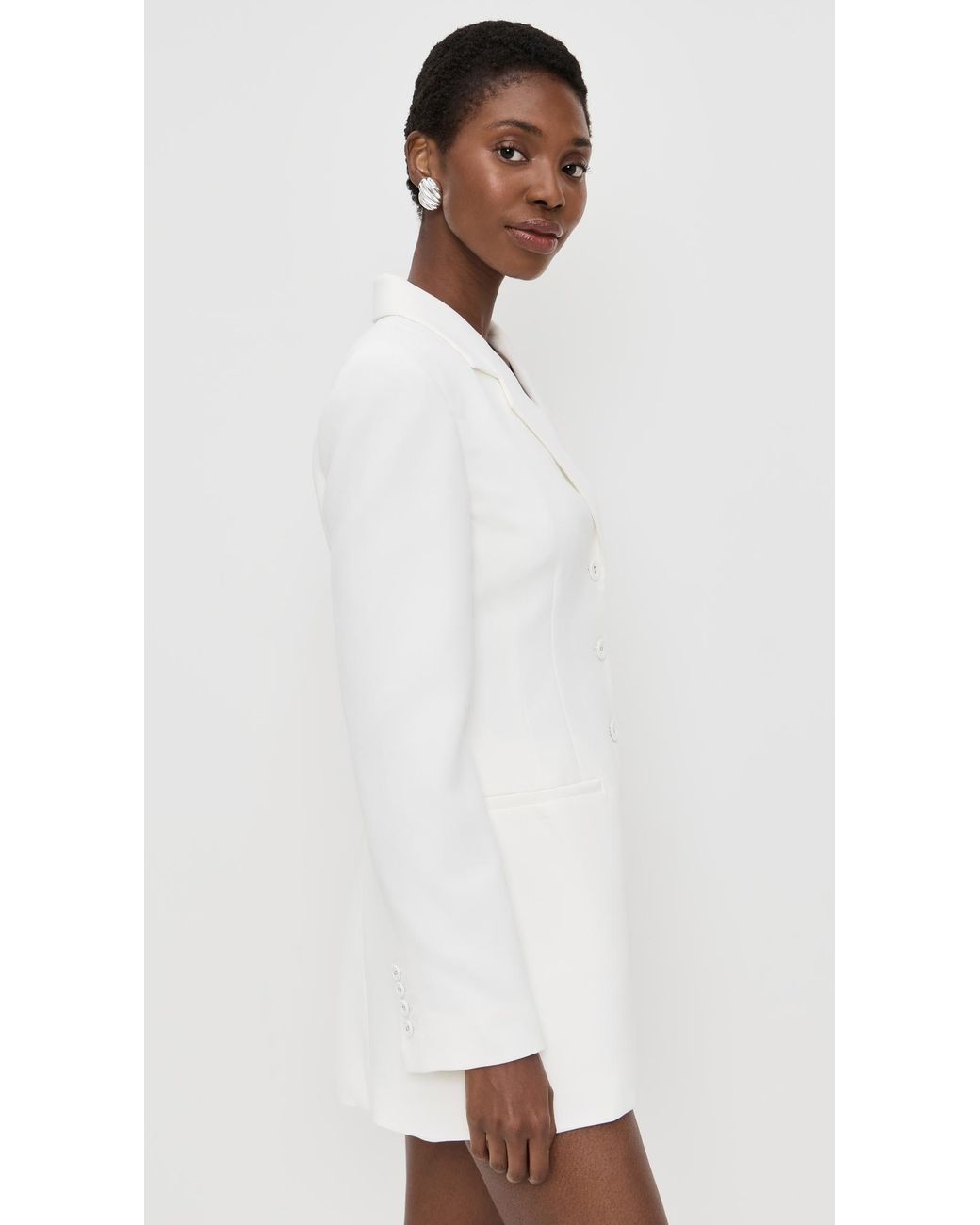 Amanda Uprichard White Peralta Blazer Romper