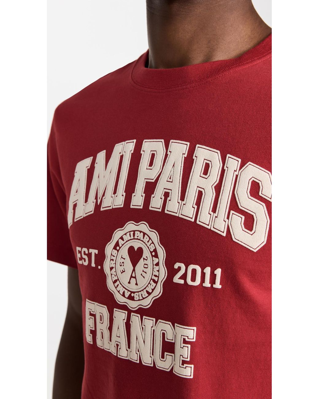 Ami Paris Paris T-shirt in Red for Men | Lyst