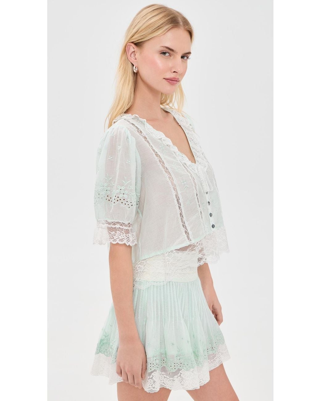 LoveShackFancy White Maurelle Top