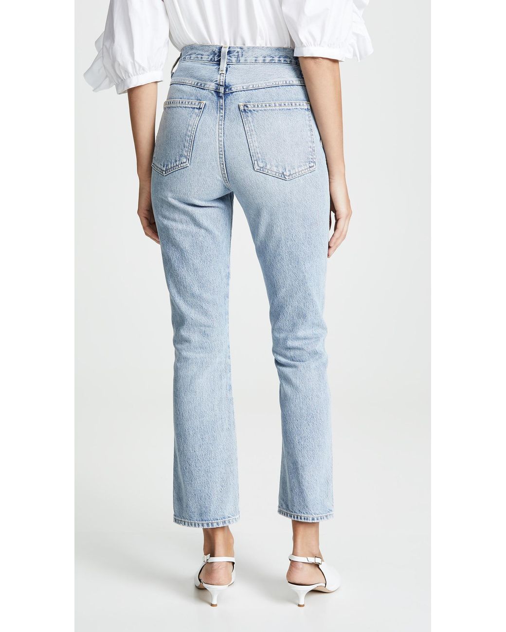 Agolde high rise kick store pinch waist jeans impression