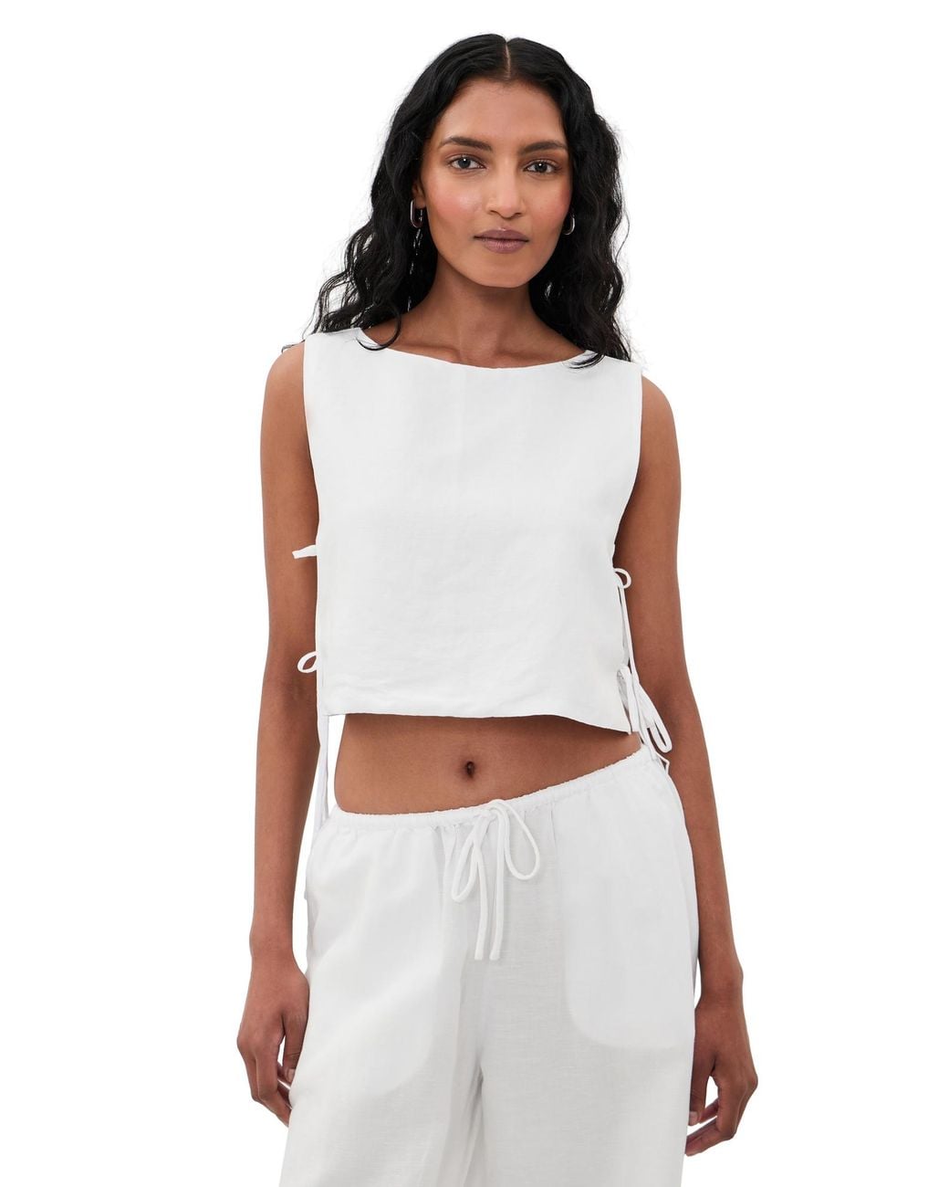 LSPACE Black Rylee Linen Top