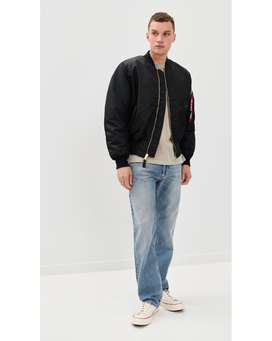 Alpha Industries Black Ma-1 Heritage Fit Flight Jacket for men