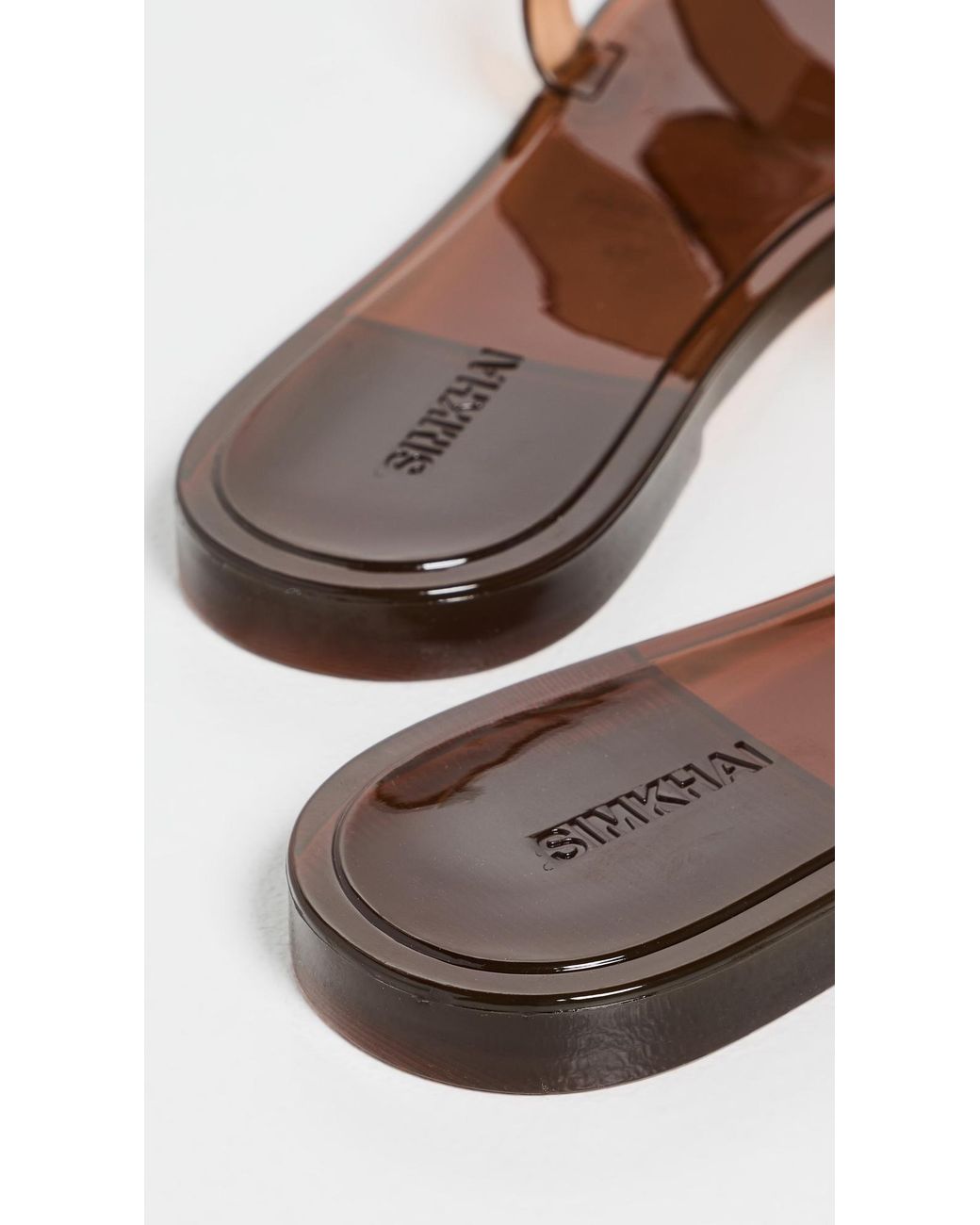 Jonathan Simkhai Black Monogram Jelly Flat Slides