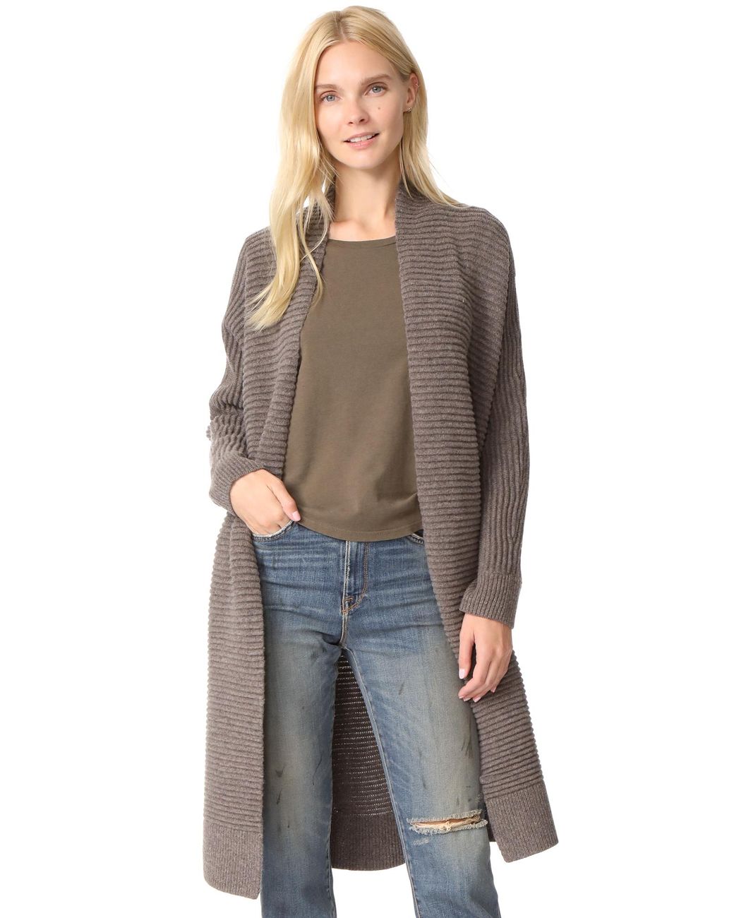 Madewell Fulton Sweater Coat in Gray | Lyst