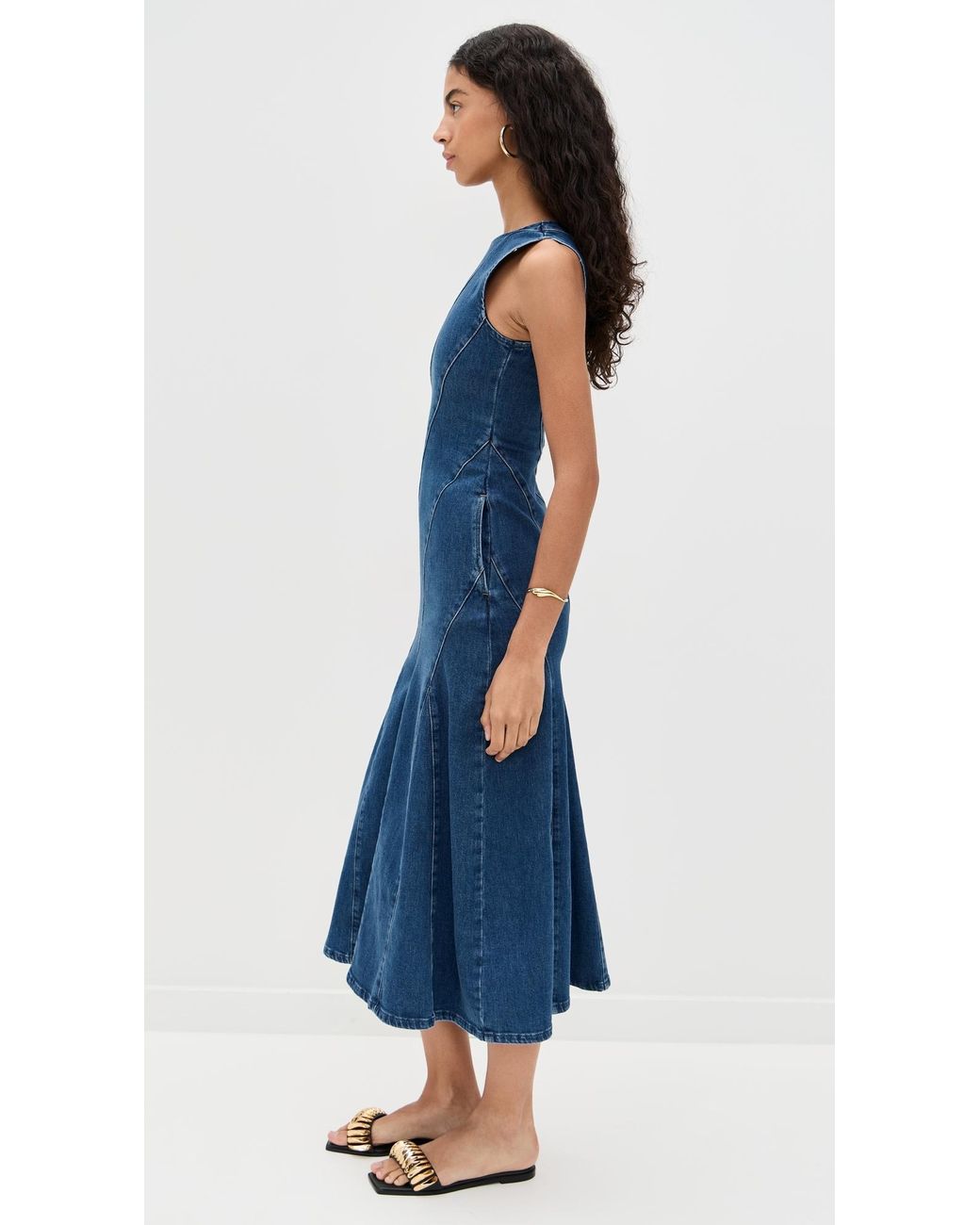 ALIGNE Raven Denim Midi Dress in Blue | Lyst