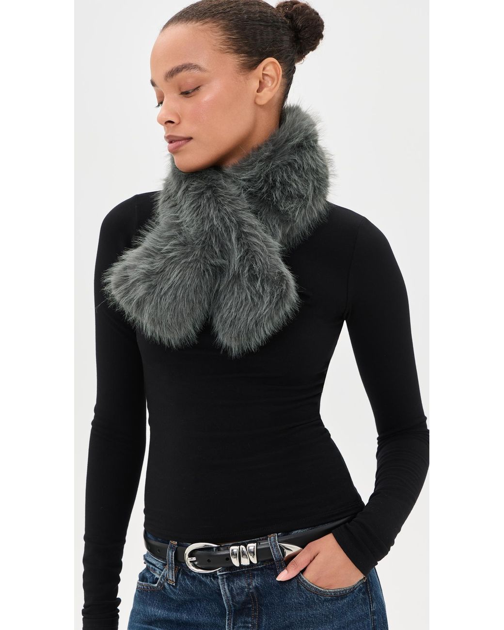 Hat Attack Black Foxy Pull Thru Scarf