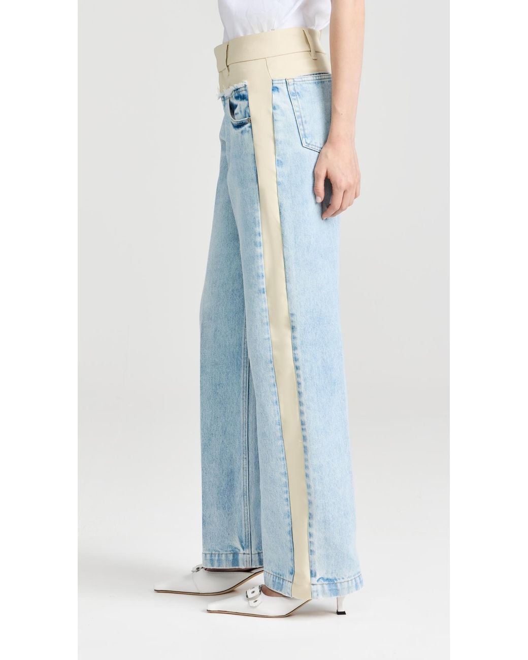 Stella Mccartney Frayed-edge cropped jeans with hight waist