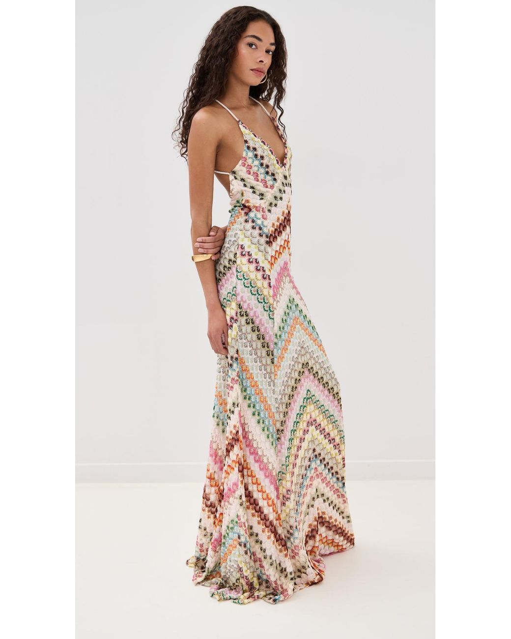 Missoni Long Dress in Natural | Lyst