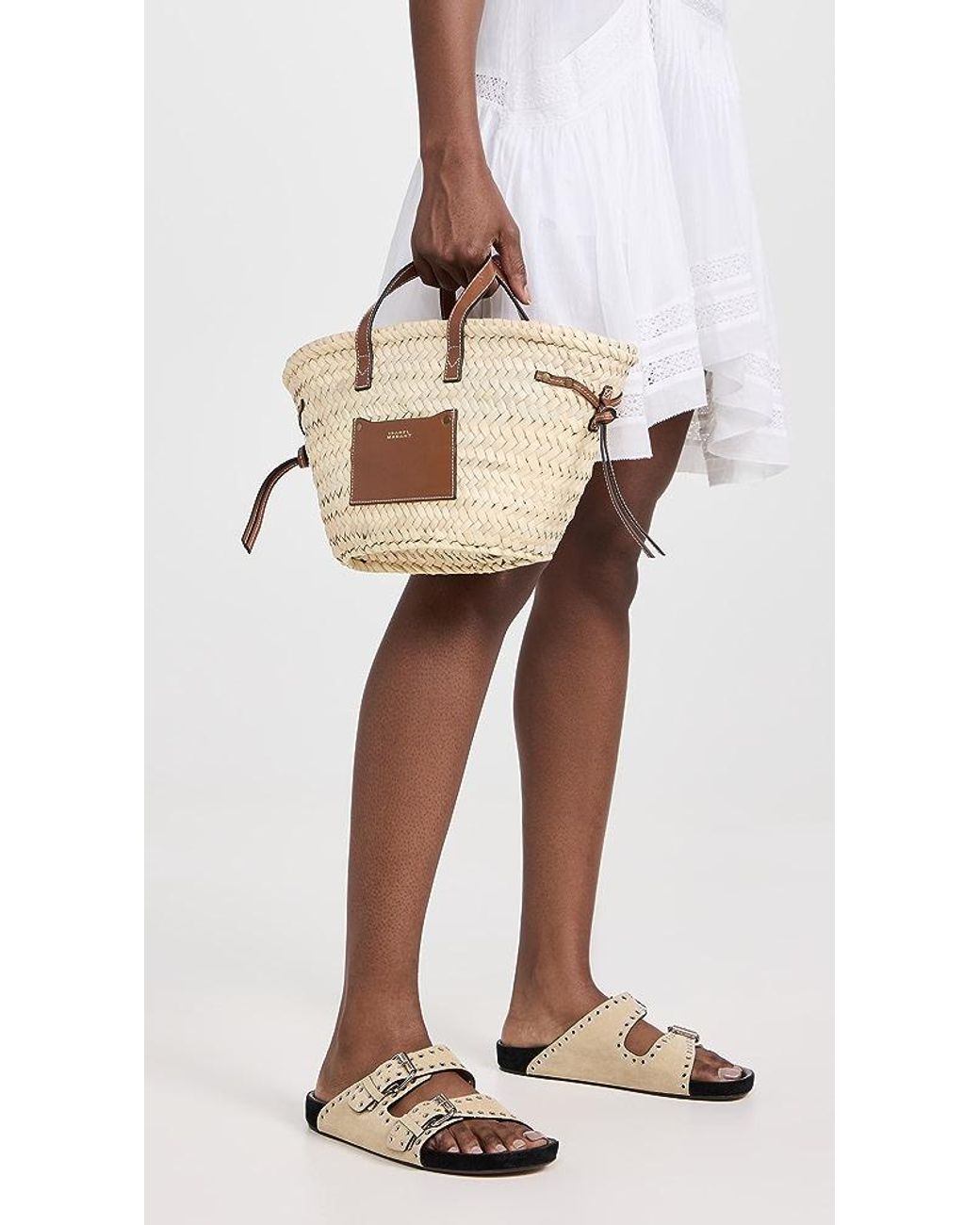 Cadix Straw & Leather Tote Bag