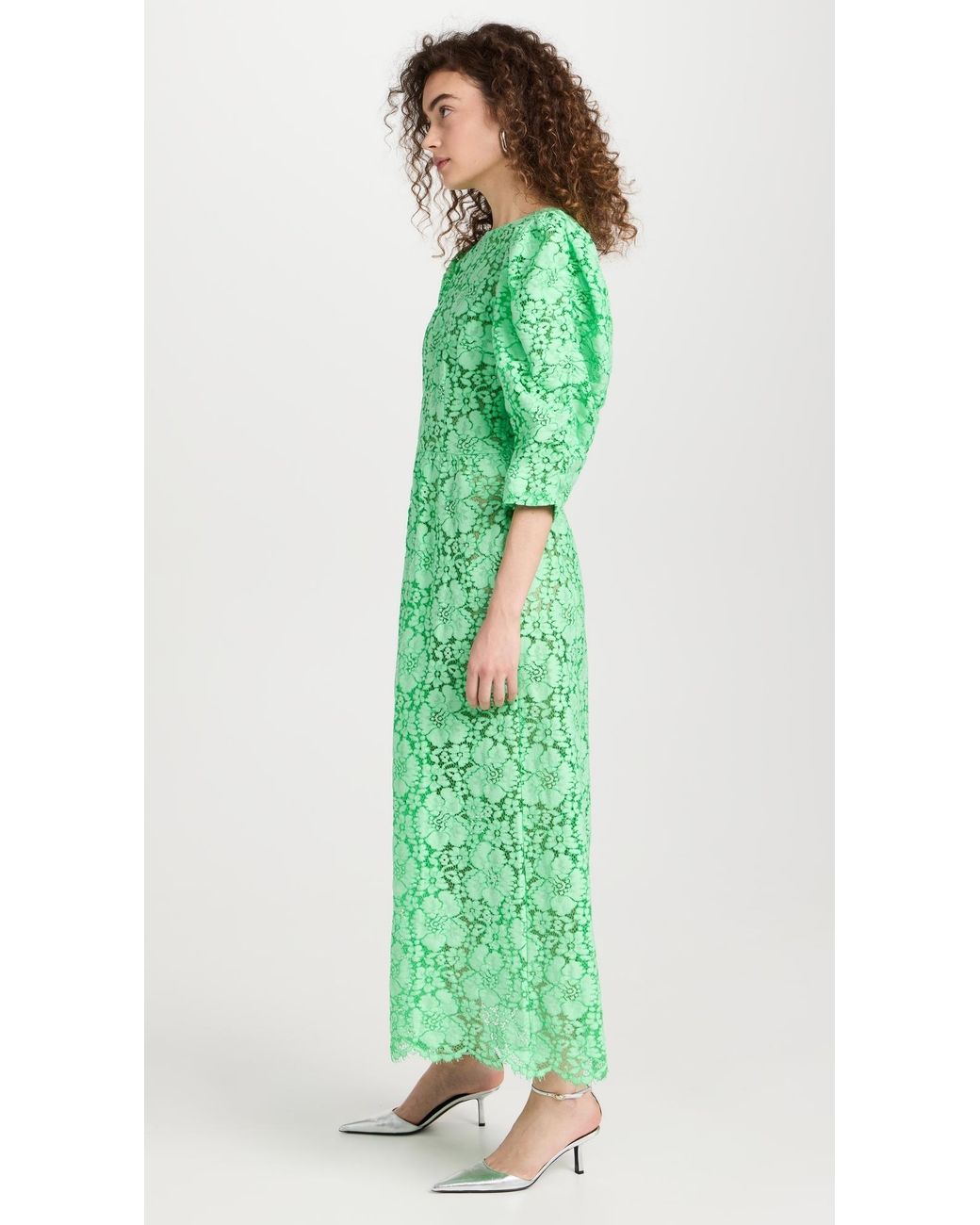 long sleeve green lace dress Sheath Lace Half Sleeves Knee Length Mother of the Bride Dress main image 1