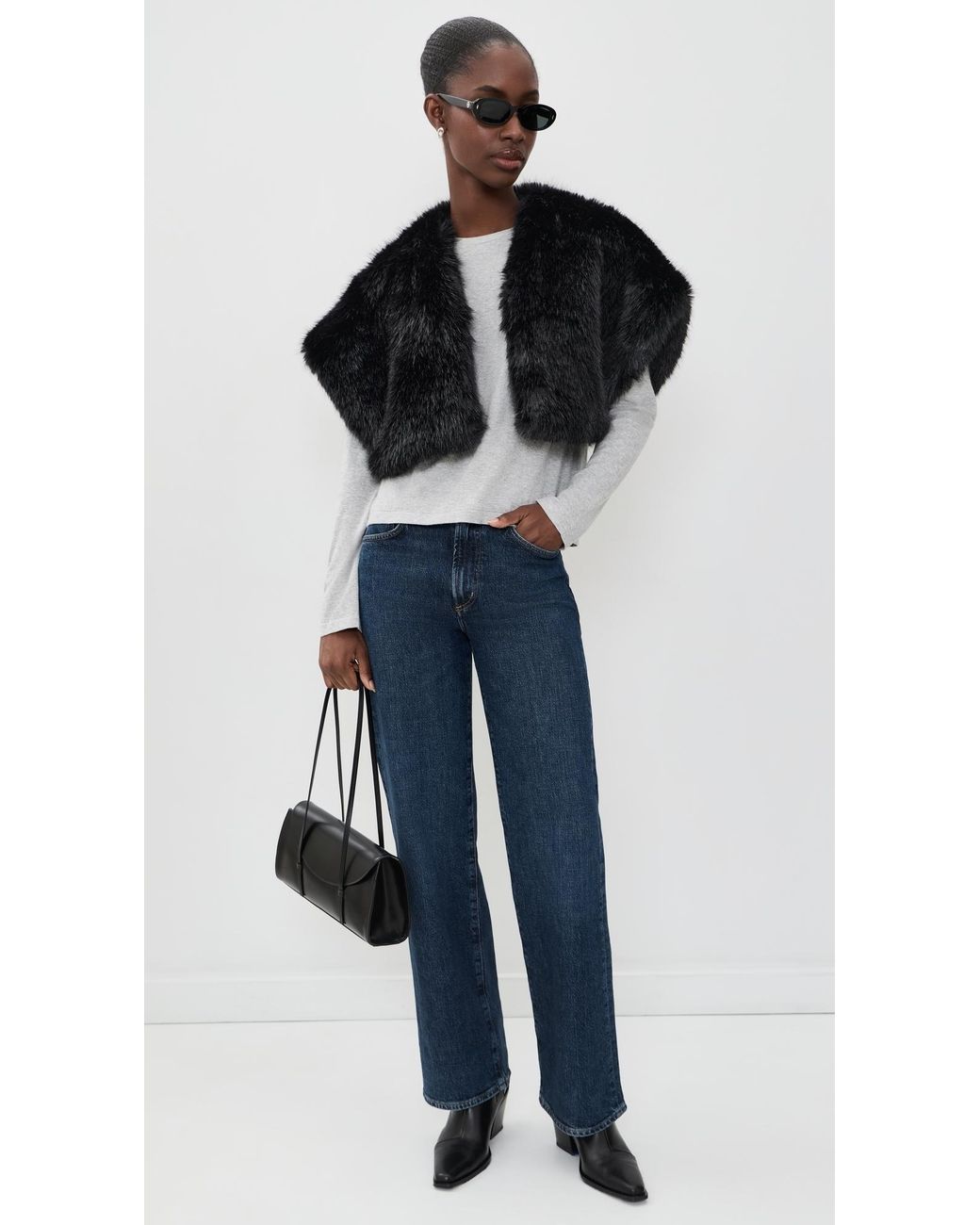 Apparis Black Devin Sable Shrug