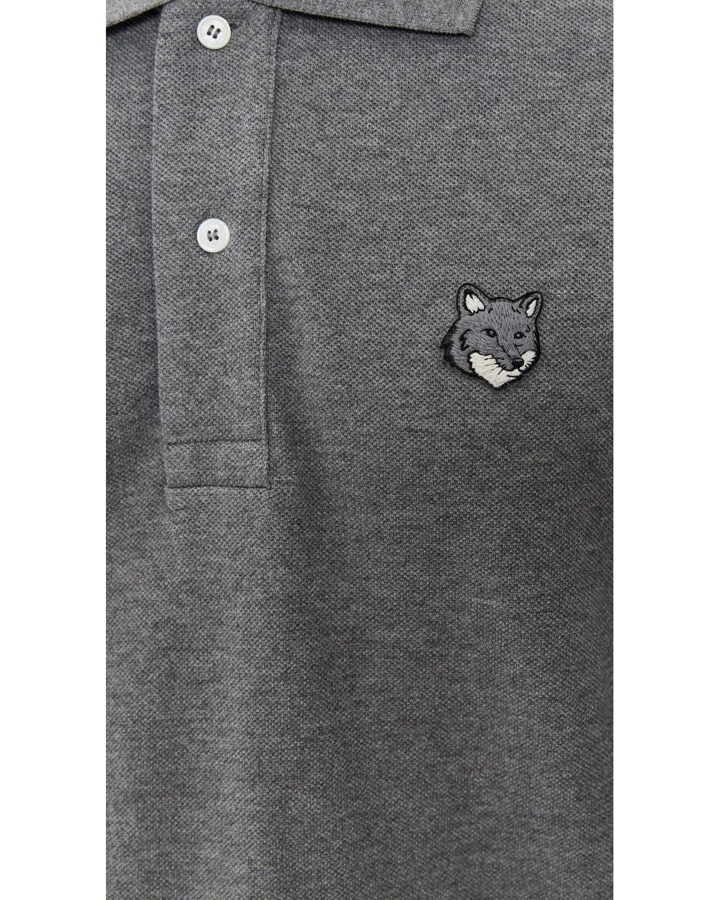 Maison Kitsuné Gray Fox Head Patch Comfort Polo for men