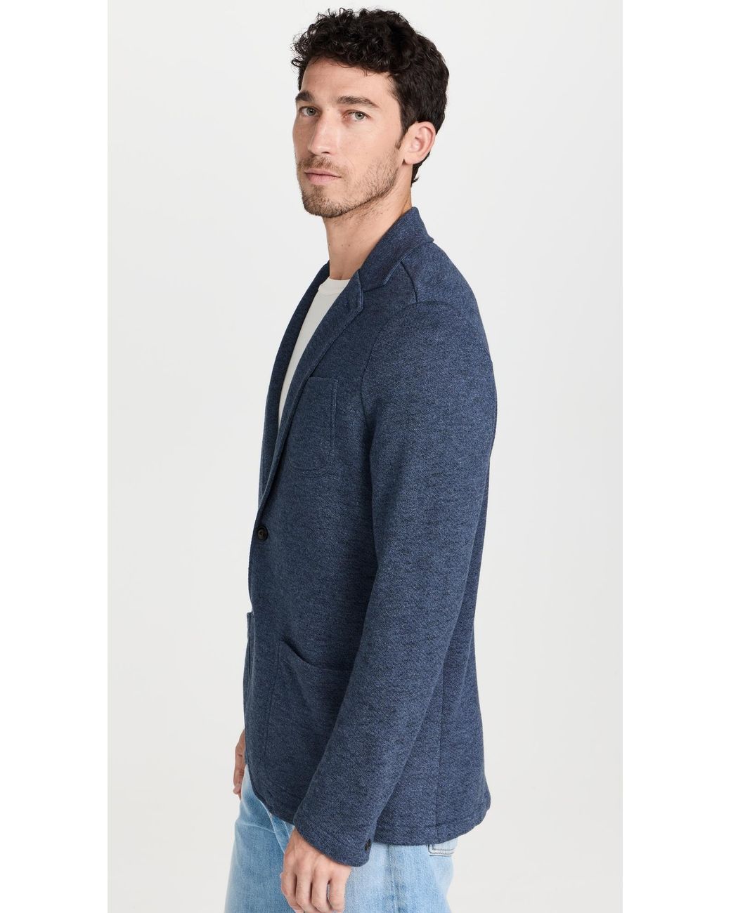 Faherty Brand Blue Inlet Knit Blazer for men