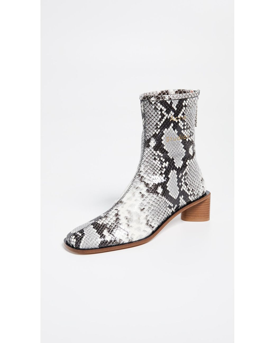 acne snakeskin boots