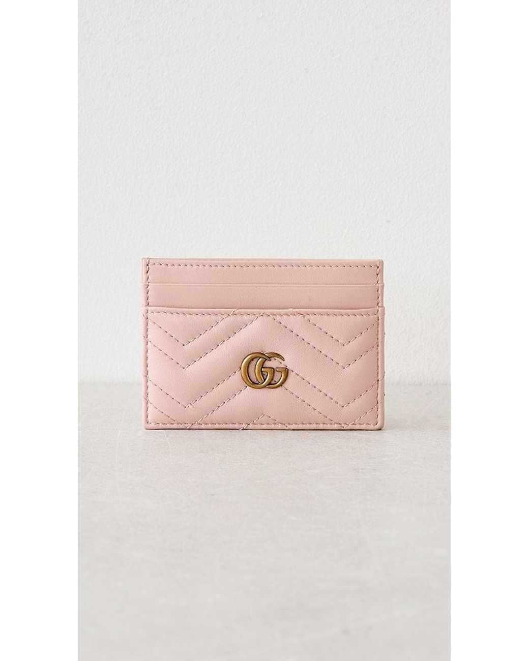 What Goes Around Comes Around Gucci Pink Leather Gg Marmont Cardcase