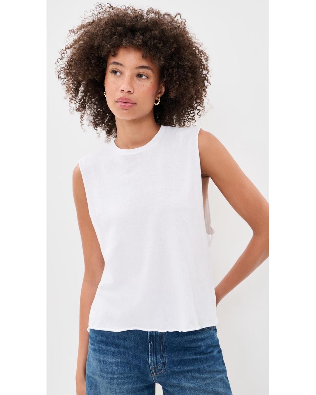 Re/done White Susan Tee