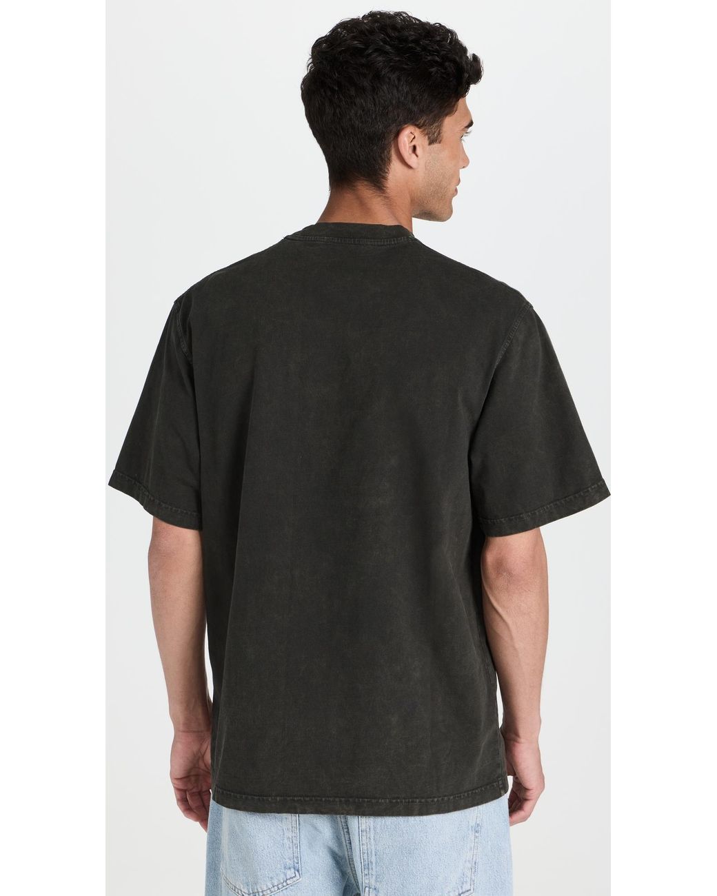 Agolde Black Asha Mock Neck Tee for men