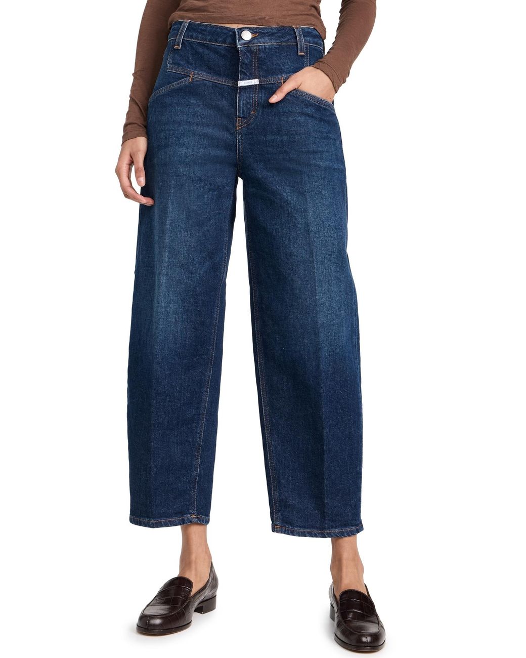 デニム・ジーパン Closed Stover-X' Blue Cotton Jeans Closed Organic Cotton Stover-X Jeans in Mid Blue | Santa Fe
