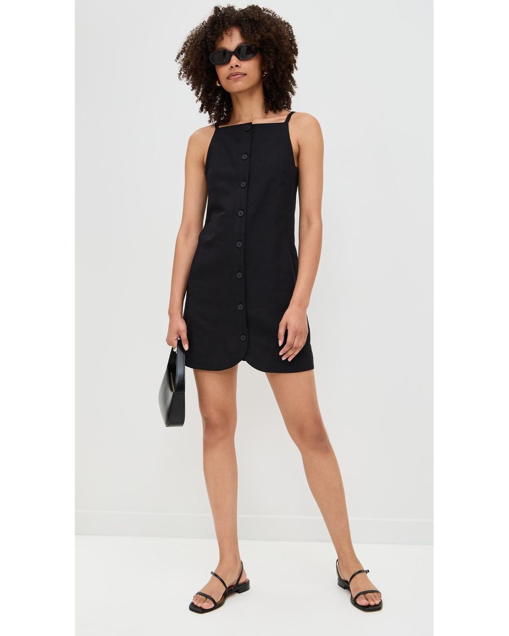 ALIGNE Ozzy Linen Mini Dress in Black | Lyst Canada