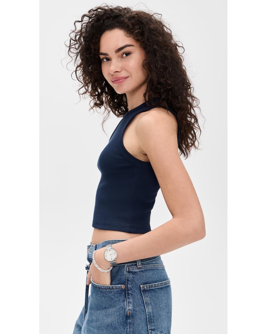 Sold Out NYC Blue The Cropped Not So Basic Tank