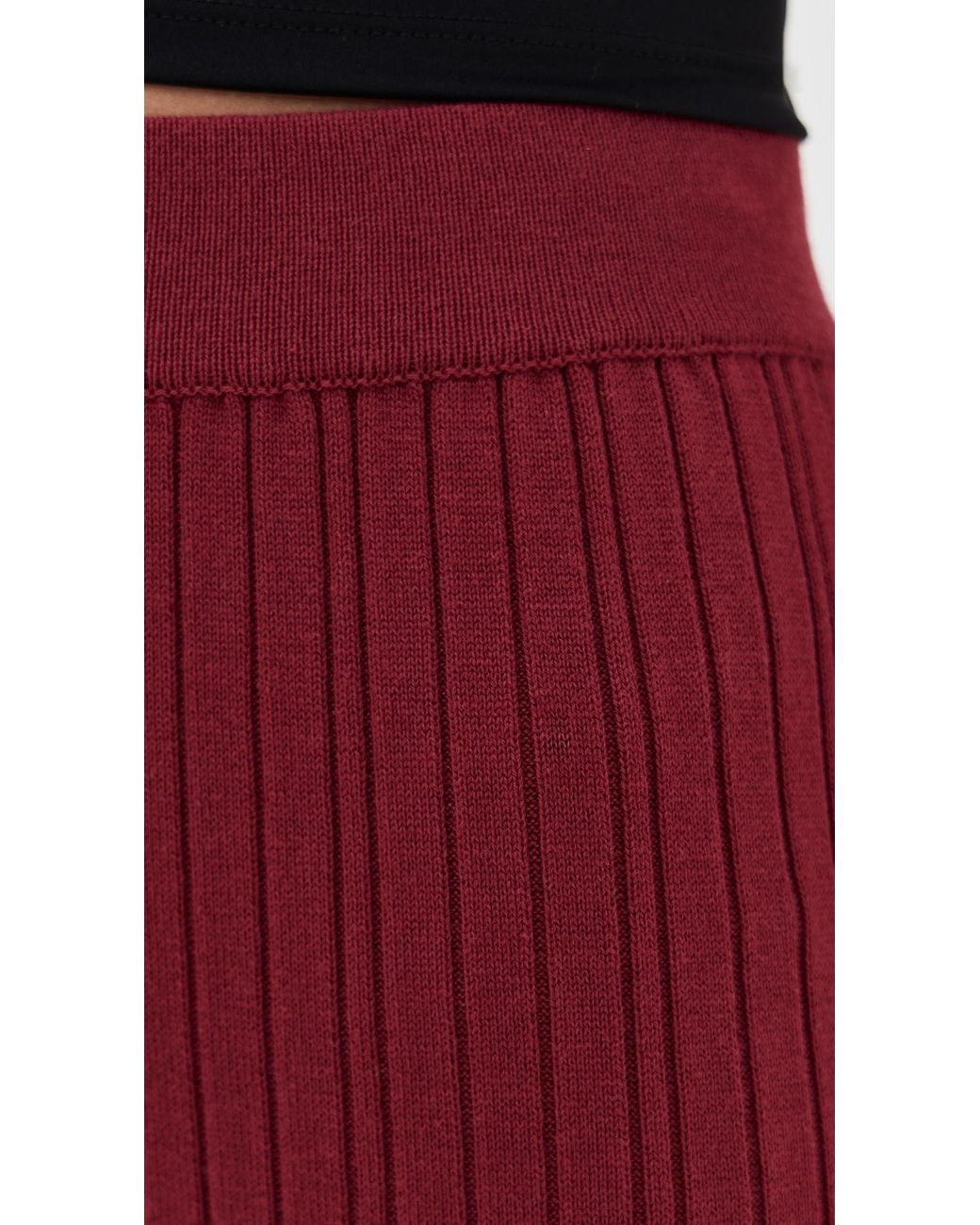 Le Bos Red Ribbed Flare Pants
