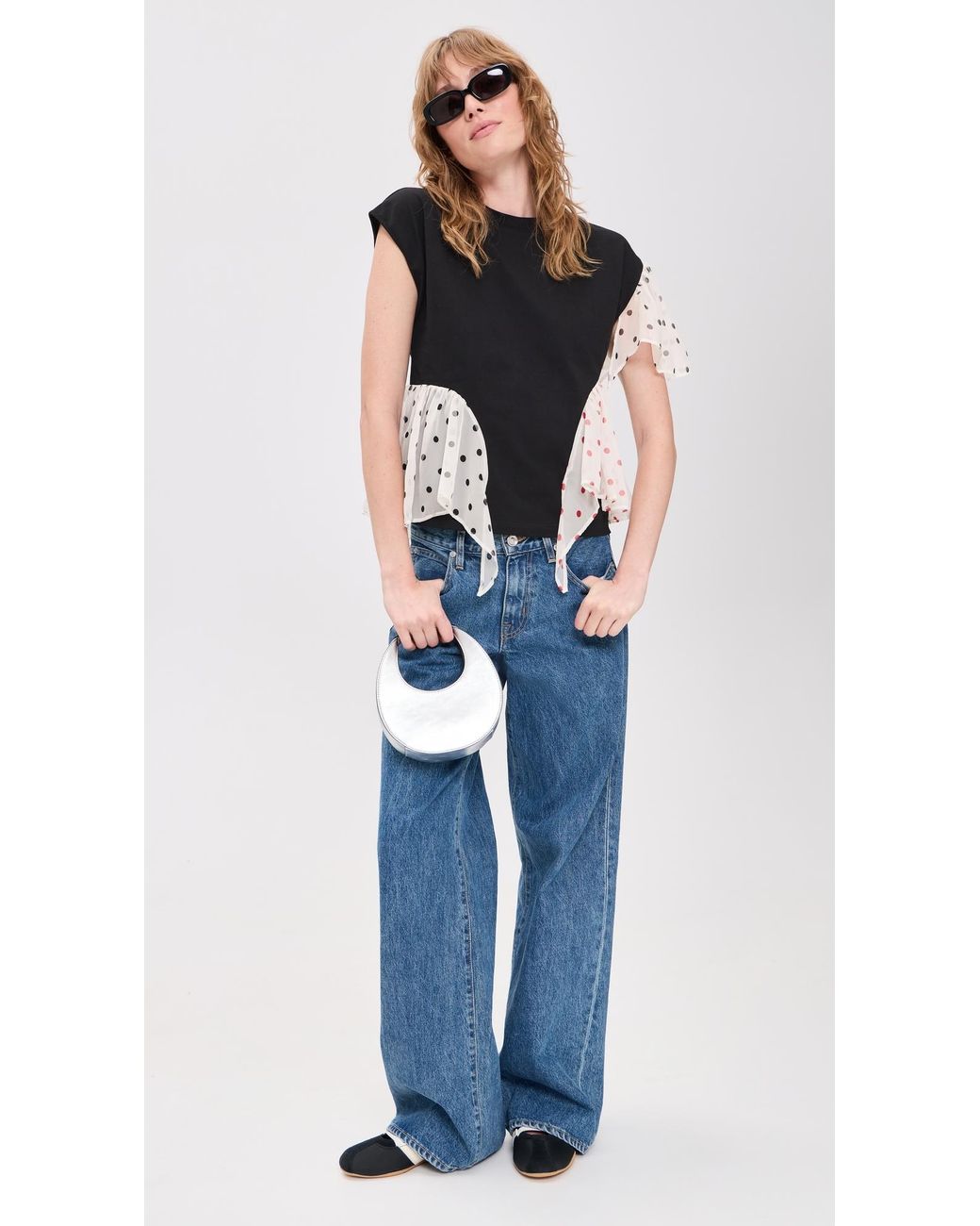 MSGM Black Polka Dot Tee