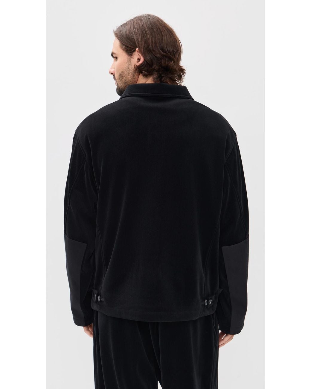 Y-3 Black Velour Button Jacket for men