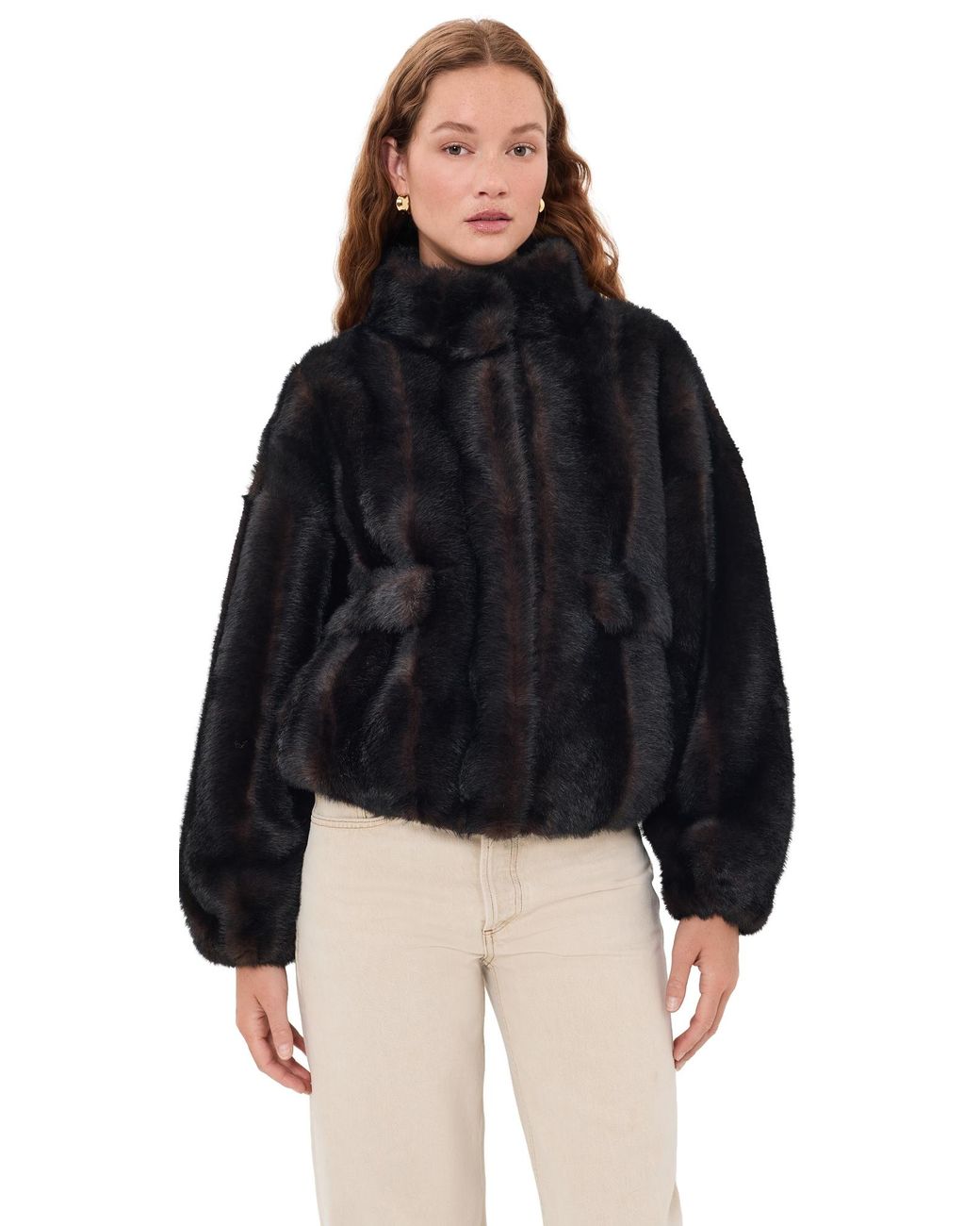 Apparis Black Iris Shaved Mink Bomber Jacket