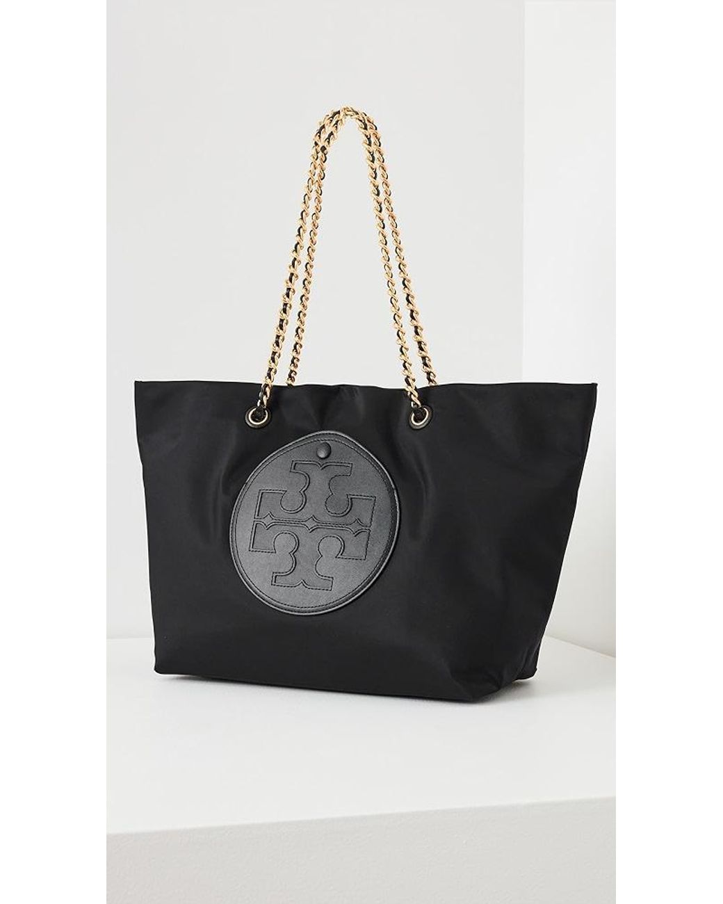 Tory Burch Ella Chain Tote in Black | Lyst