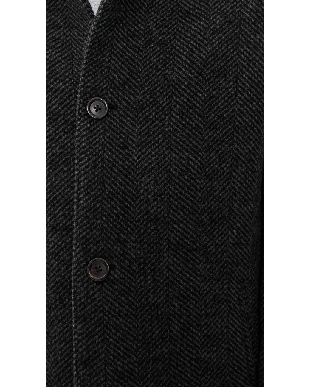 Reigning Champ Black Wool Herringbone Scout Coat for men