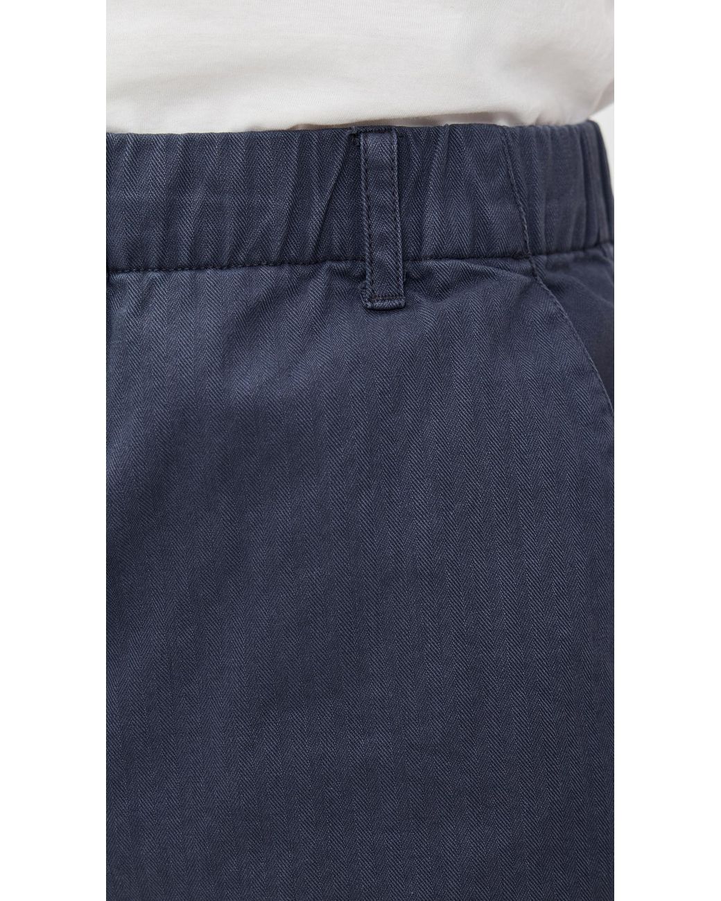 Alex Mill Blue Herringbone Pull On Shorts 7 for men