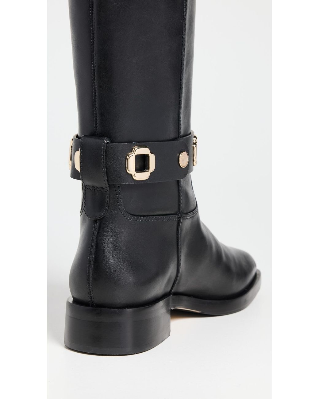 Larroude Black Milan Flat Riding Boots