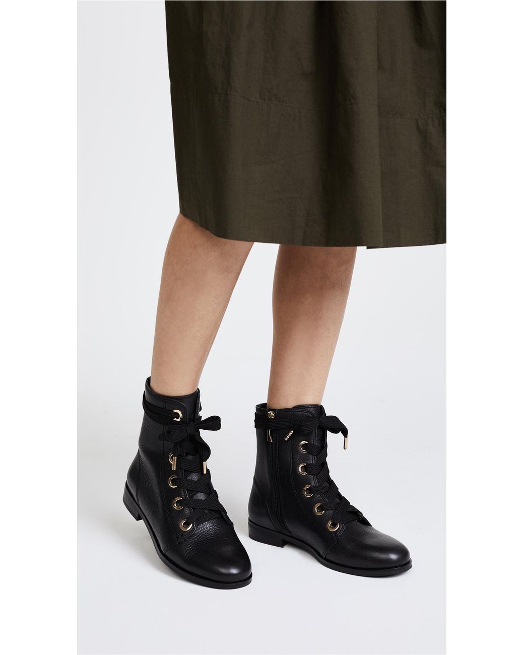 Kate Spade Raquel Lace Up Combat Boots in Black | Lyst