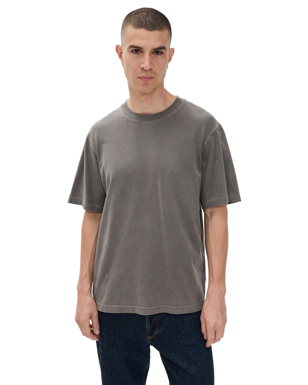 Agolde Gray Asha Mock Neck Tee for men
