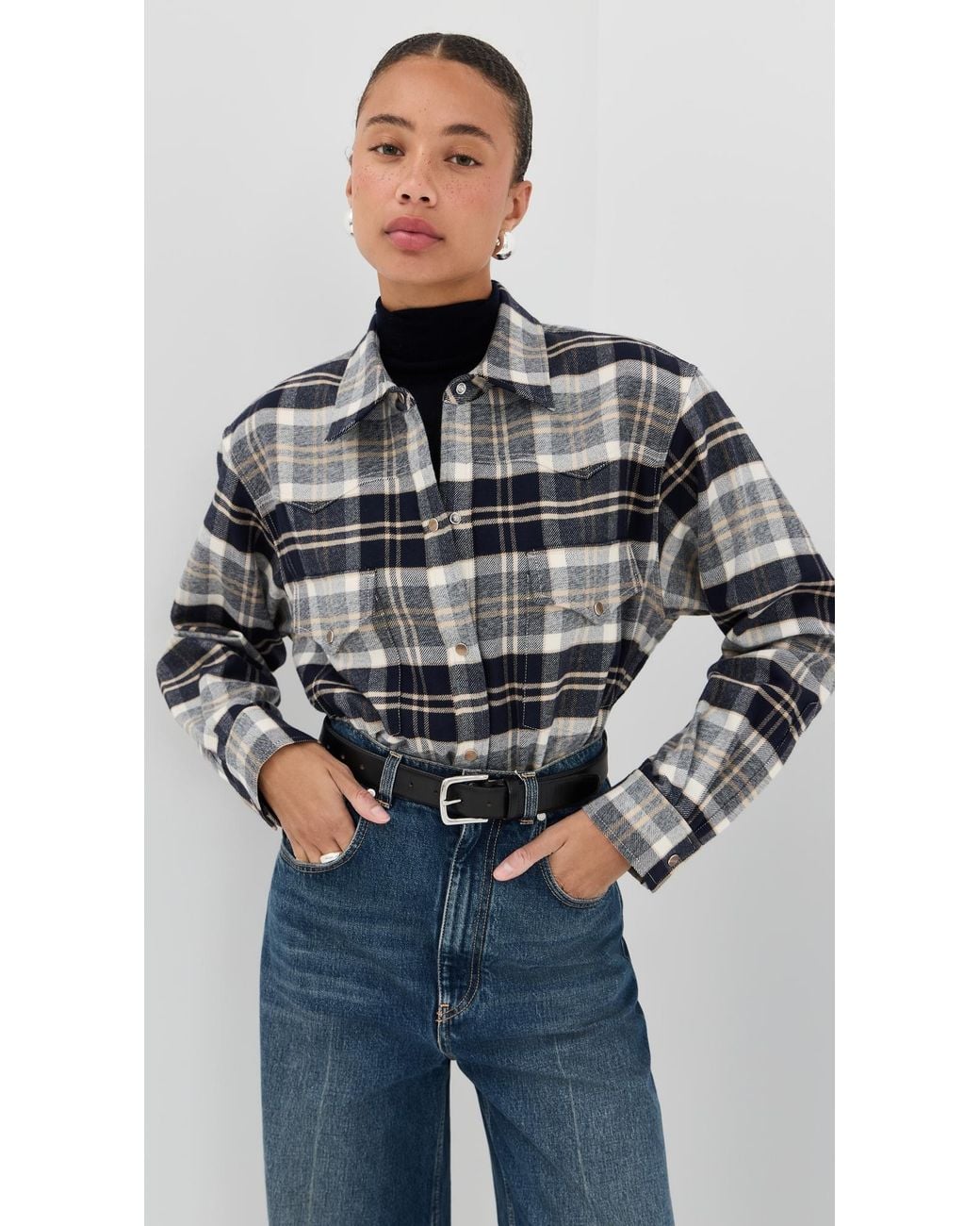 Twp Black Dutton Button Down Top