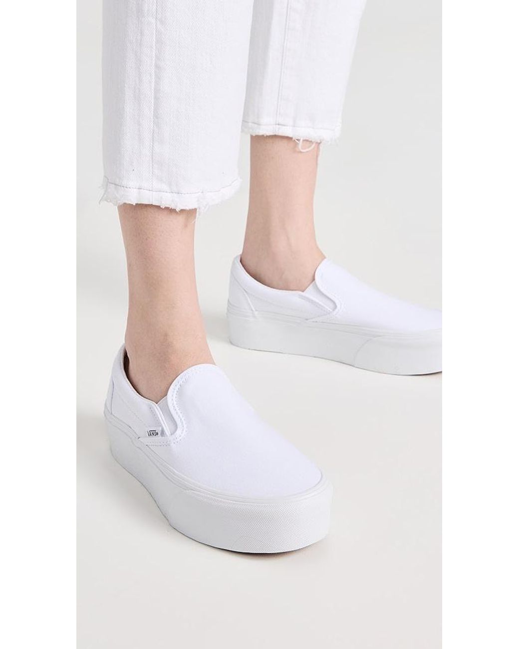 Vans Ua Classic Slip-on Stackform Sneakers in White | Lyst